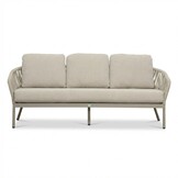 Mykonos stoel-bank loungeset 5 personen | aluminium + touw | beige | 3-delig