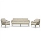 LUX outdoor living Mykonos stoel-bank loungeset 5 personen | aluminium + touw | beige | 3-delig