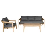 Santa Cruz stoel-bank loungeset 4 personen | hardhout | Light Teaklook | 4-delig