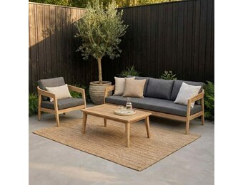 Santa Cruz stoel-bank loungeset 4 personen | hardhout | Light Teaklook | 4-delig