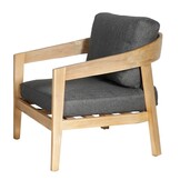 Santa Cruz loungestoel | hardhout | antraciet
