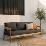 Santa Cruz 3-zits tuinbank | hardhout | antraciet