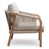 Bergamo stoel-bank loungeset 5 personen incl. tafels | touw + hardhout | zand | 6-delig