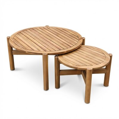 Bergamo loungetafel set van 2 | hardhout | Light Teak Look