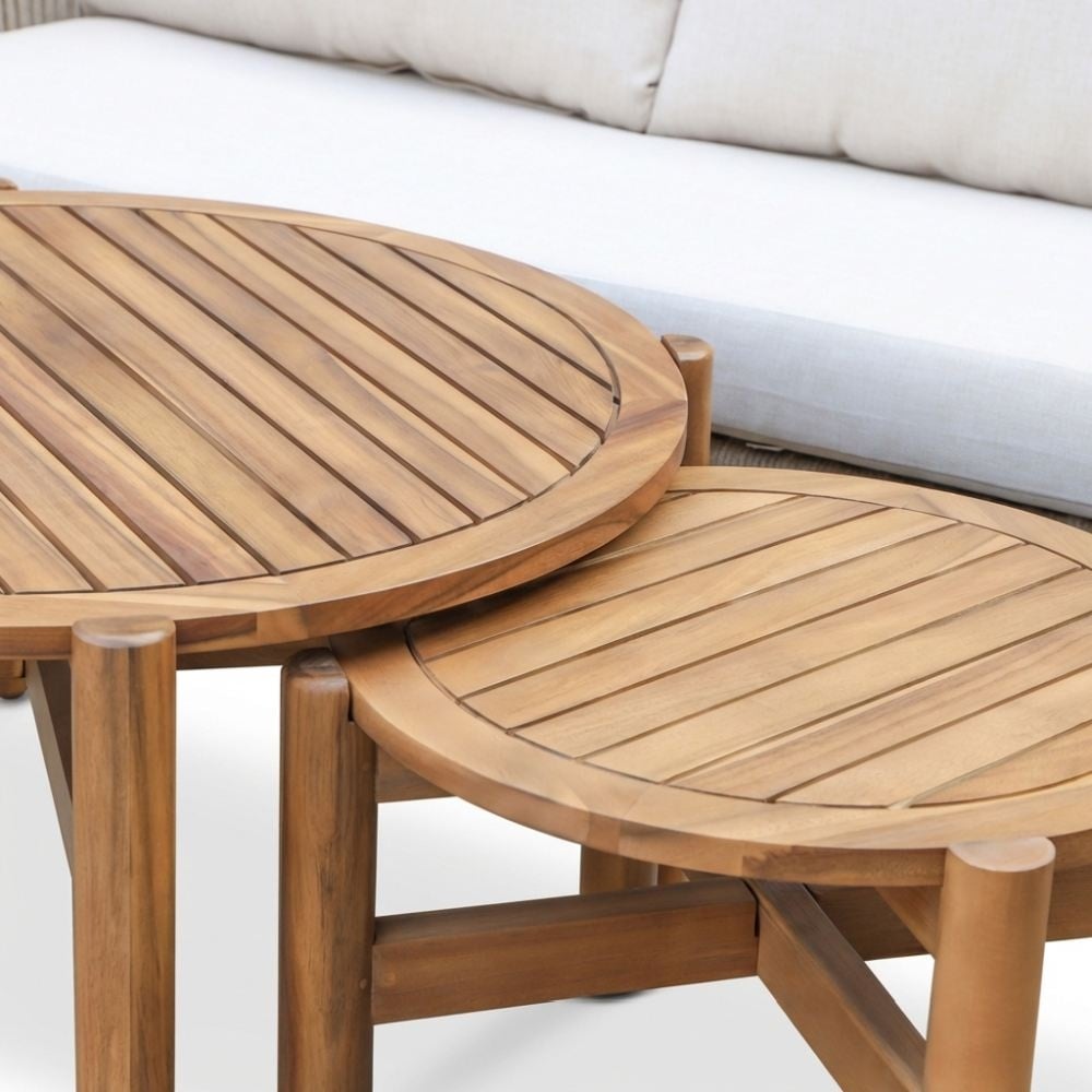 Bergamo loungetafel set van 2 | hardhout | Light Teak Look