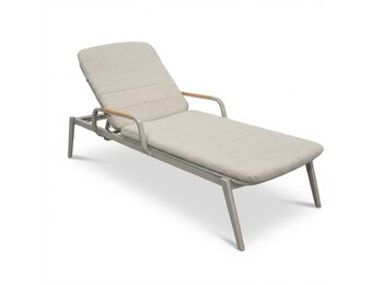 Malta ligbed beige | aluminium + teak | beige | 186cm