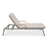 Malta ligbed beige | aluminium + teak | beige | 186cm