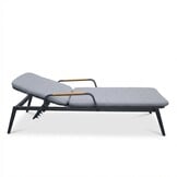 Malta ligbed antraciet | aluminium + teak | antraciet | 186cm
