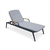 Malta ligbed antraciet | aluminium + teak | antraciet | 186cm