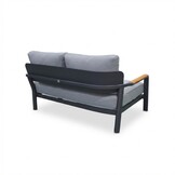 Marbella hoek loungeset antraciet 5 personen | aluminium + teak | antraciet | 4-delig - 222x222cm