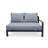 Marbella hoek loungeset antraciet 5 personen | aluminium + teak | antraciet | 4-delig - 222x222cm