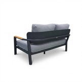 Marbella hoek loungeset antraciet 5 personen | aluminium + teak | antraciet | 4-delig - 222x222cm