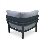 Marbella hoek loungeset antraciet 5 personen | aluminium + teak | antraciet | 4-delig - 222x222cm