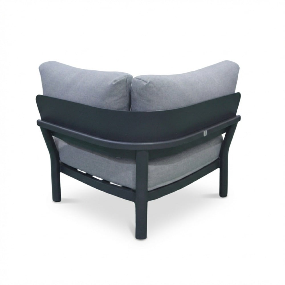 Marbella hoek loungeset antraciet 5 personen | aluminium + teak | antraciet | 4-delig - 222x222cm