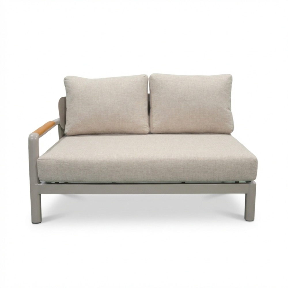 Marbella hoek loungeset beige 5 personen | aluminium + teak | beige | 4-delig - 222x222cm