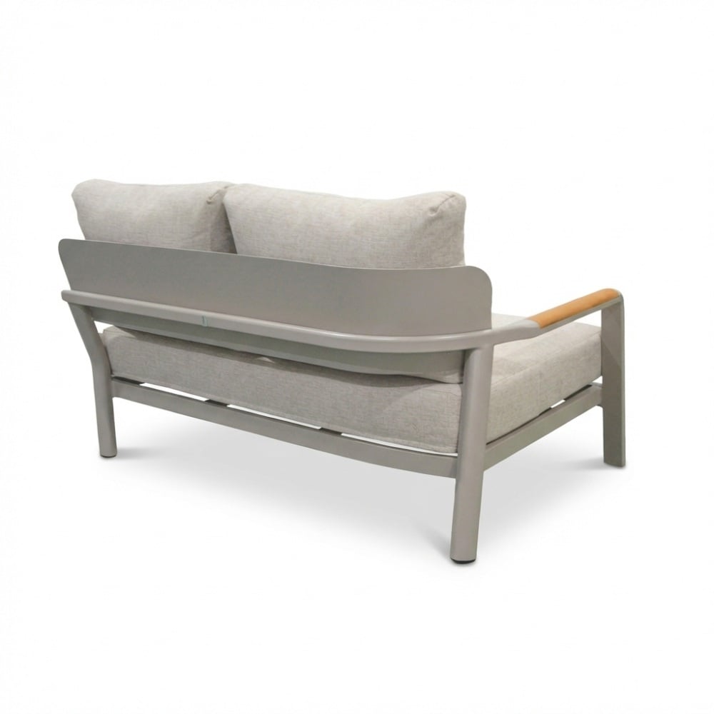 Marbella hoek loungeset beige 5 personen | aluminium + teak | beige | 4-delig - 222x222cm