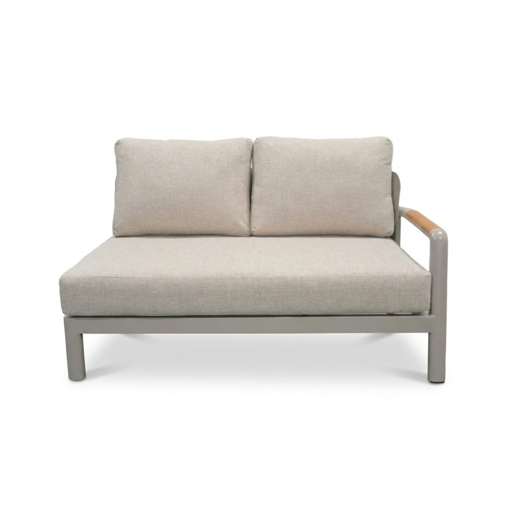 Marbella hoek loungeset beige 5 personen | aluminium + teak | beige | 4-delig - 222x222cm
