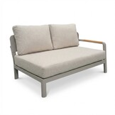 Marbella hoek loungeset beige 5 personen | aluminium + teak | beige | 4-delig - 222x222cm