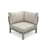 Marbella hoek loungeset beige 5 personen | aluminium + teak | beige | 4-delig - 222x222cm