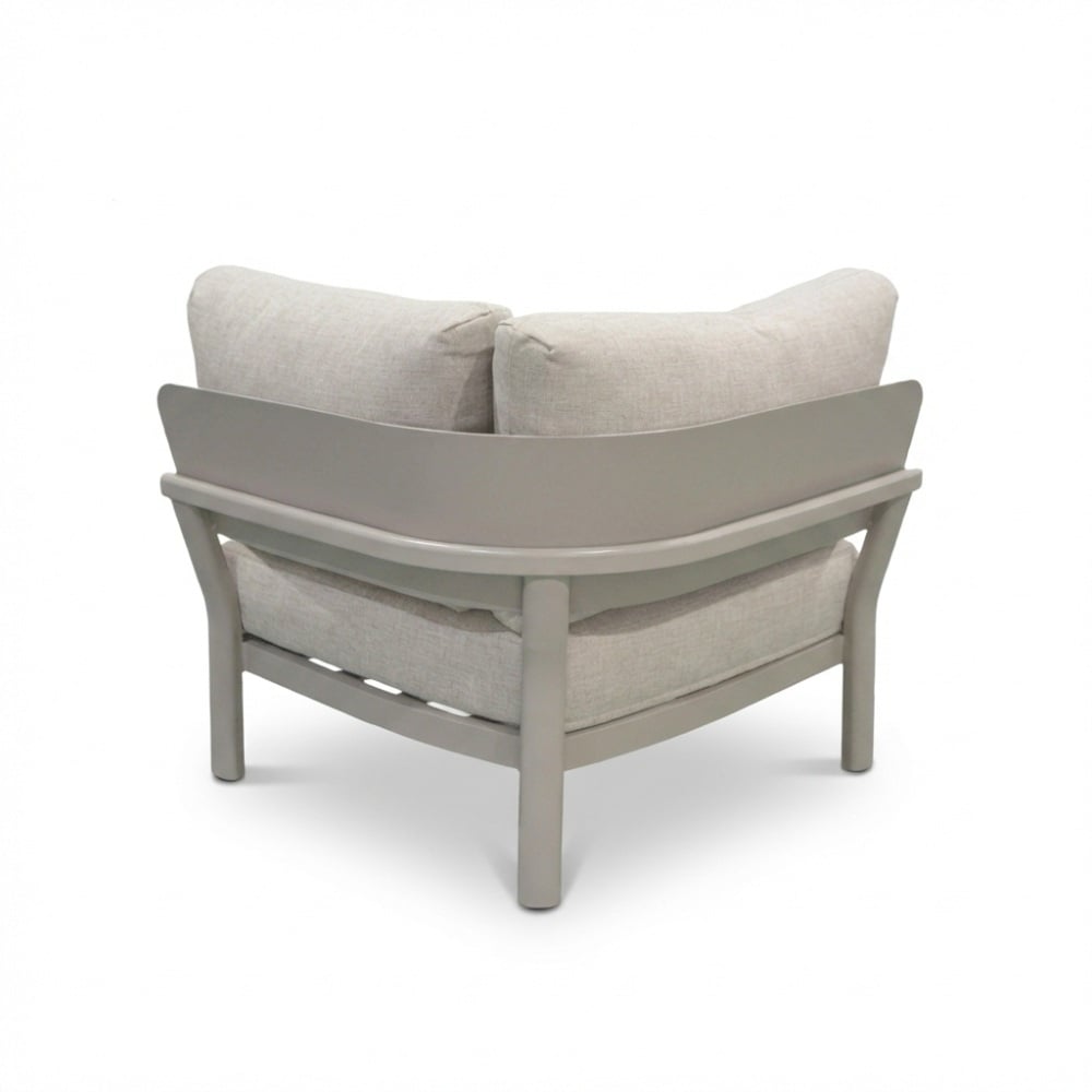 Marbella hoek loungeset beige 5 personen | aluminium + teak | beige | 4-delig - 222x222cm