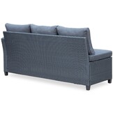 Stockholm dining loungeset 6 personen | wicker + polywood | zwart/Natural Wood | 3-delig - 245x169cm