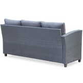 Stockholm dining loungeset 6 personen | wicker + polywood | zwart/Natural Wood | 3-delig - 245x169cm