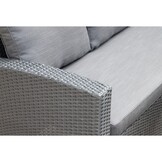 Stockholm dining loungeset 6 personen | wicker + polywood | zwart/Natural Wood | 3-delig - 245x169cm