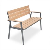 Berlijn tuinbank | polywood + aluminium | Natural Wood | 116cm