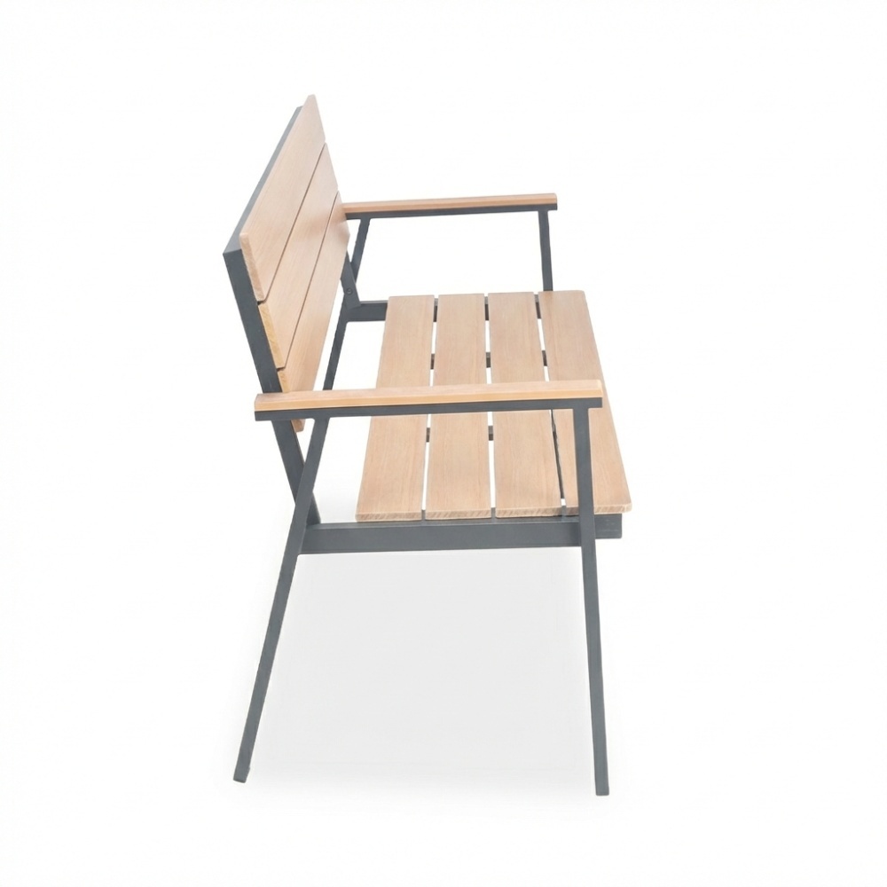 Berlijn tuinbank | polywood + aluminium | Natural Wood | 116cm