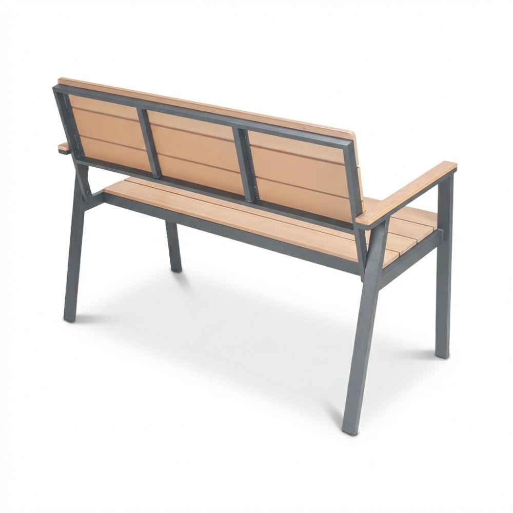 Berlijn tuinbank | polywood + aluminium | Natural Wood | 116cm