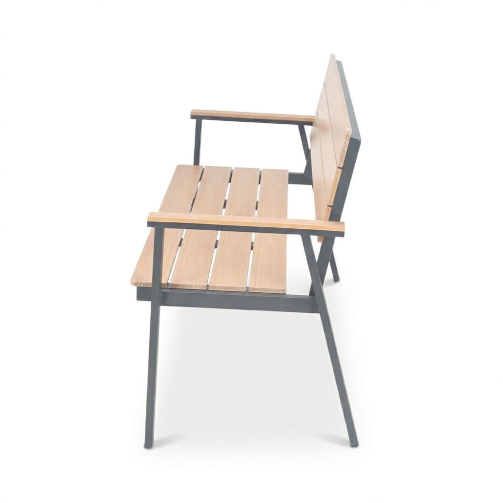 Berlijn tuinbank | polywood + aluminium | Natural Wood | 116cm