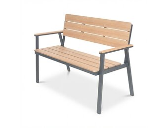 Berlijn tuinbank | polywood + aluminium | Natural Wood | 116cm