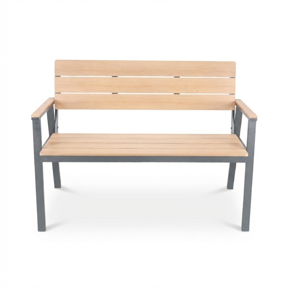 Berlijn tuinbank | polywood + aluminium | Natural Wood | 116cm