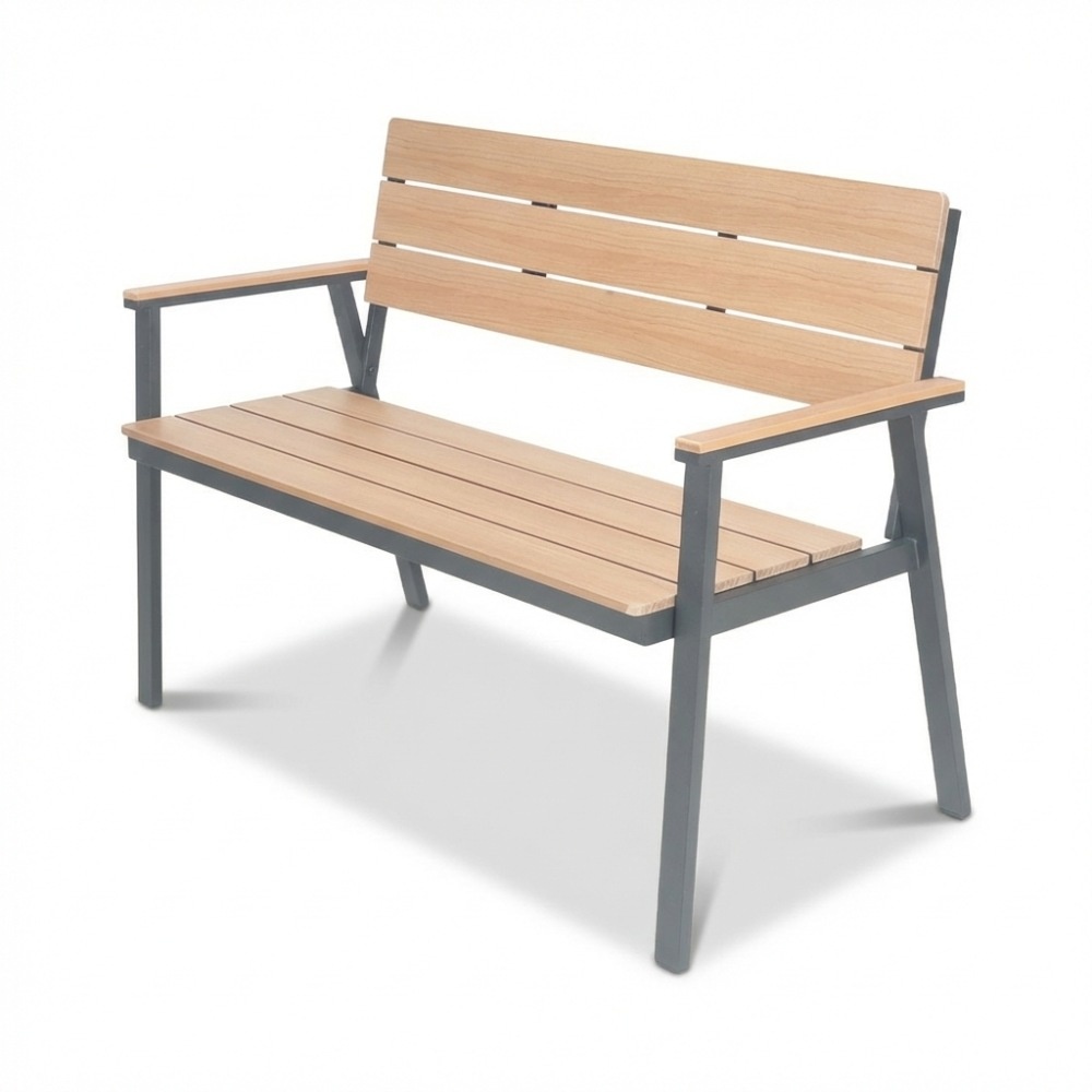 Berlijn tuinbank | polywood + aluminium | Natural Wood | 116cm