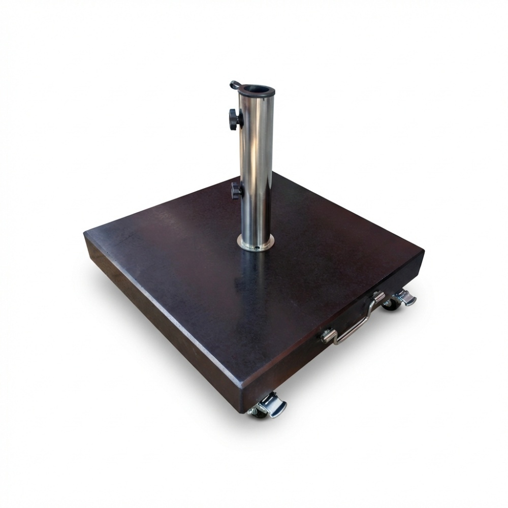 Granito parasolvoet 50kg met zwenkwielen | graniet | antraciet