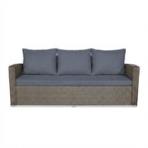 Malibu stoel-bank loungeset 5 personen | wicker + polywood | Ash Grey | 4-delig