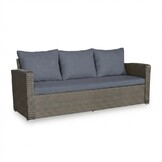 Malibu stoel-bank loungeset 5 personen | wicker + polywood | Ash Grey | 4-delig