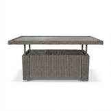Malibu stoel-bank loungeset met verstelbare tafel 5 personen | wicker + polywood | Ash Grey | 4-delig