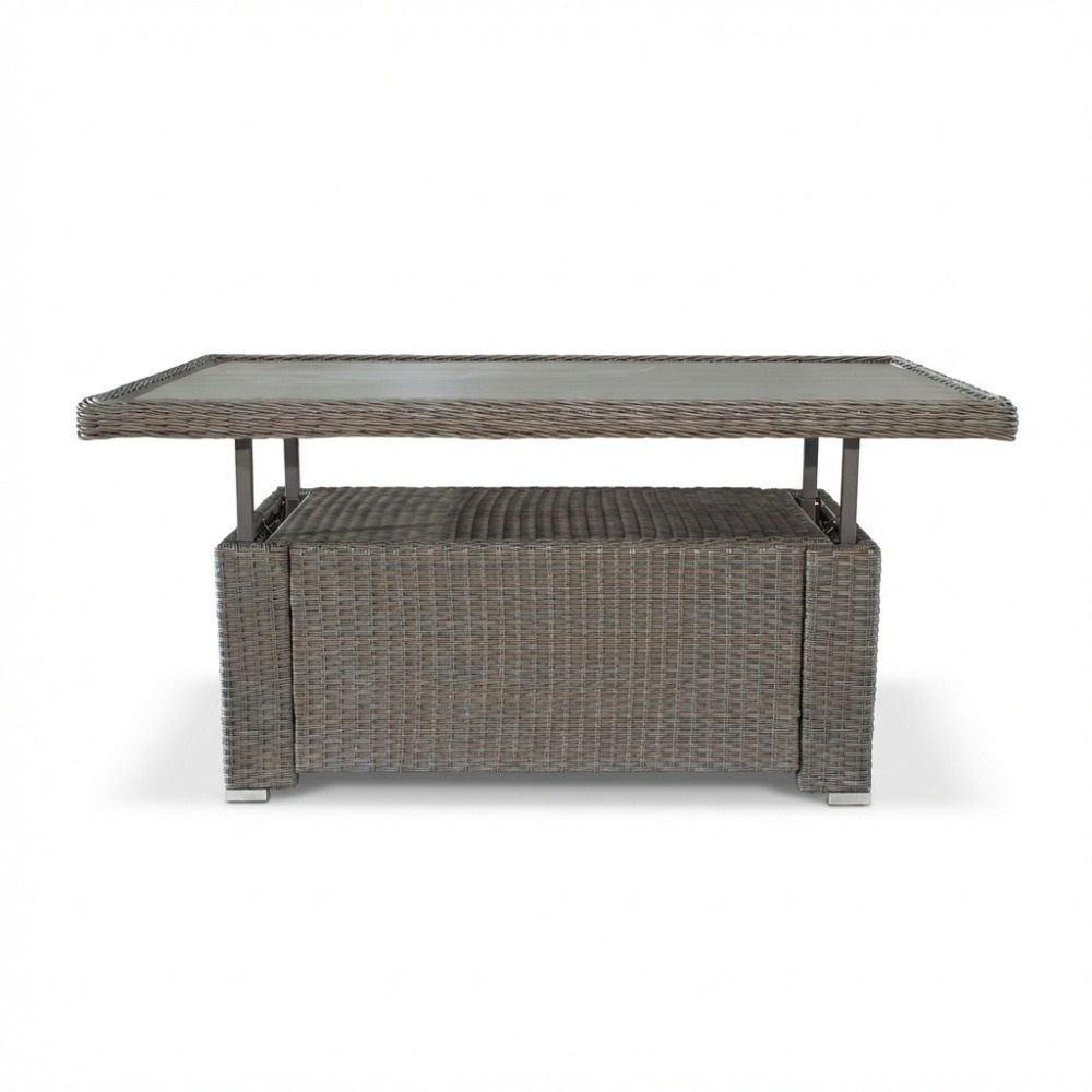 Malibu stoel-bank loungeset 5 personen | wicker + polywood | Ash Grey | 4-delig