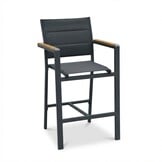 Bristol dining barstoel | textileen + aluminium | antraciet