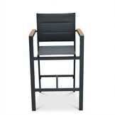 Bristol dining barstoel | textileen + aluminium | antraciet