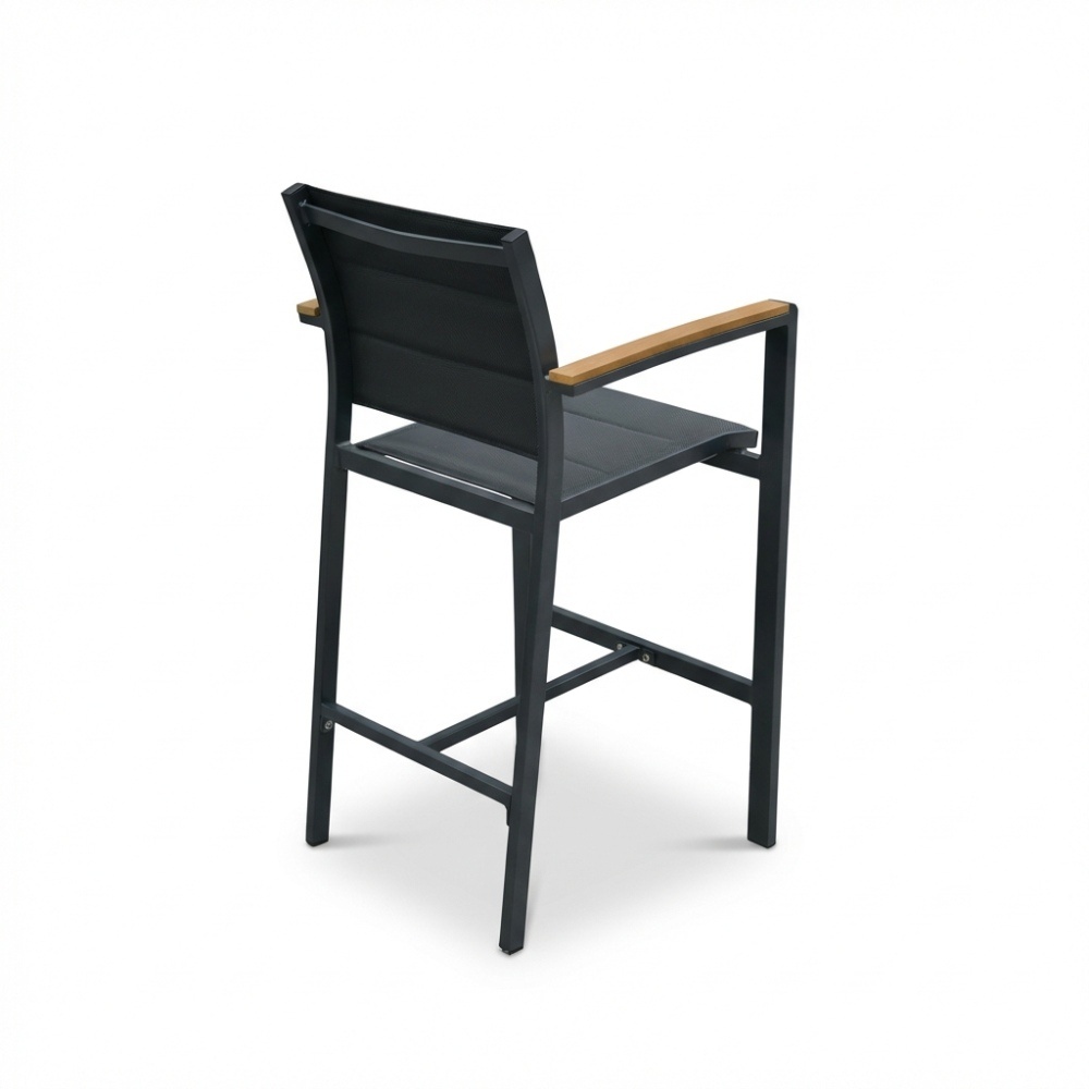 Bristol dining barstoel | textileen + aluminium | antraciet