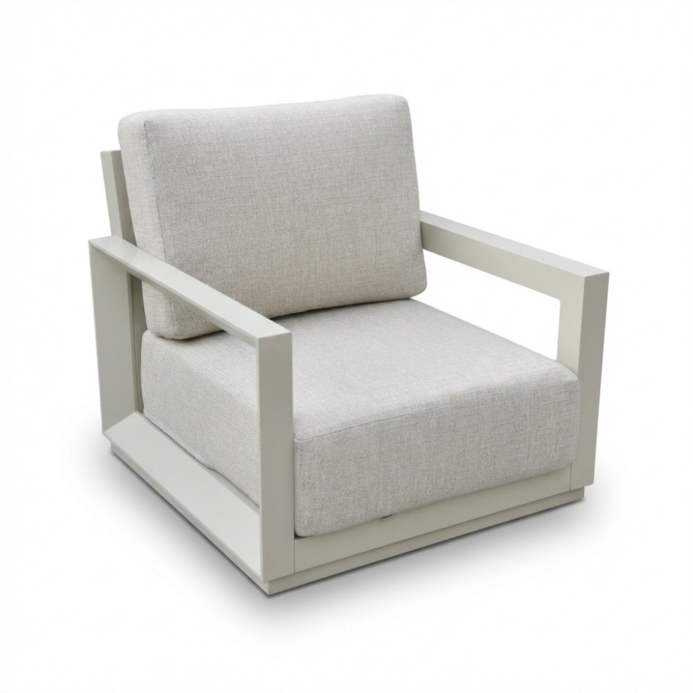 Kaapstad stoel-bank loungeset 5 personen incl. loungetafel | aluminium | beige | 3-delig