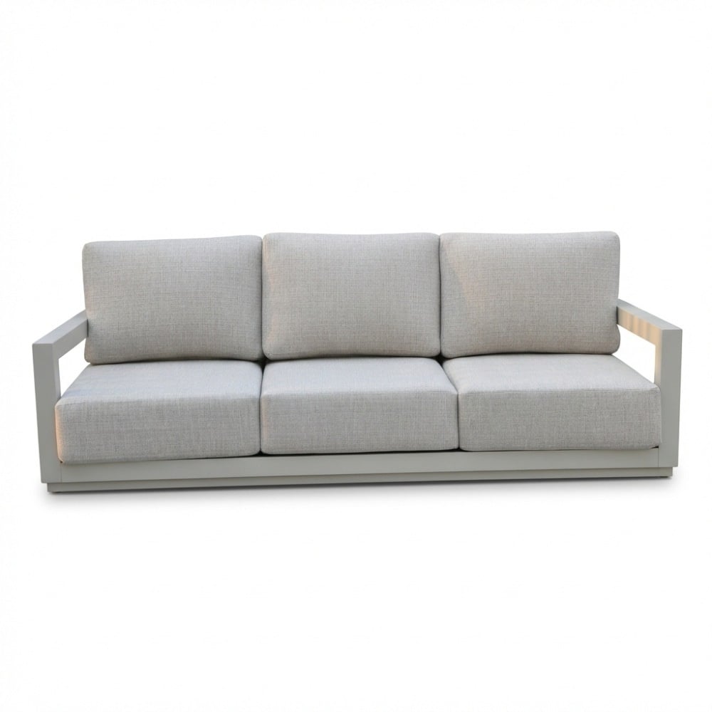 Kaapstad stoel-bank loungeset 5 personen incl. loungetafel | aluminium | beige | 3-delig