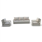 Kaapstad stoel-bank loungeset 5 personen | aluminium | beige | 3-delig