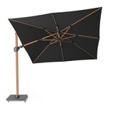 Challenger T² zweefparasol - premium doek | 300x300cm met Monza parasolvoet 90kg | Faded Black/Teak look