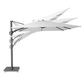Challenger T² zweefparasol - premium doek | 300x300cm met Monza parasolvoet 90kg | Faded Black/Teak look