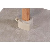 Challenger T² zweefparasol - premium doek | 300x300cm met Monza parasolvoet 90kg | Champagne/Teak look