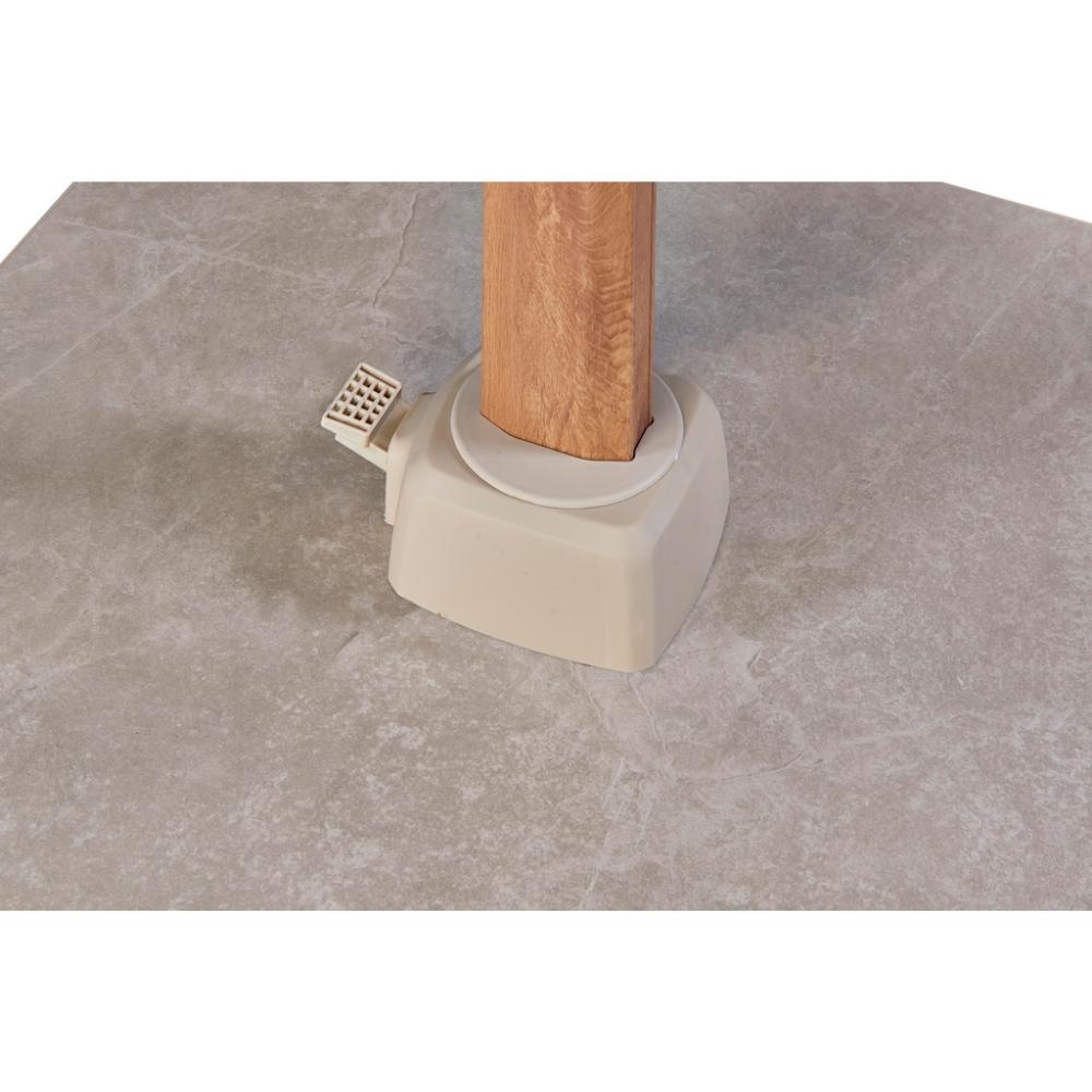 Challenger T² zweefparasol - premium doek | 300x300cm met Monza parasolvoet 90kg | Champagne/Teak look