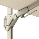 Challenger T² zweefparasol - premium doek | 260x350cm met Monza parasolvoet 90kg | Champagne/Sandstone